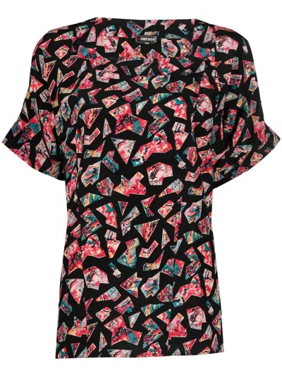 Pre-owned Fendi 1980s Geometric Print Short-sleeved Top In 黑色