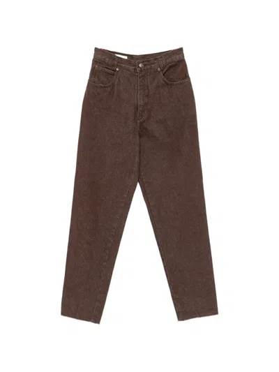 Pre-owned Fendi 1980s Logo-patch Jeans In Brown