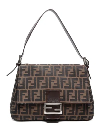 Pre-owned Fendi 1990-2000 Mamma Baguette Shoulder Bag In Brown