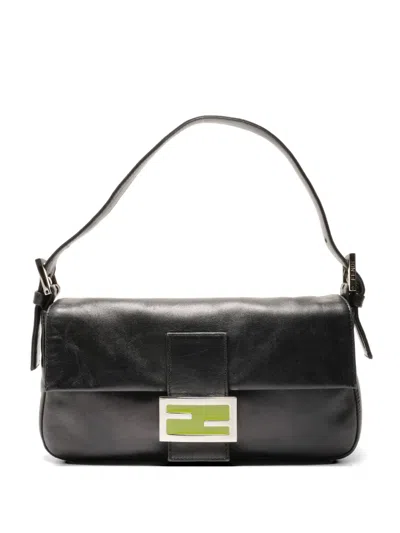 Pre-owned Fendi 1990-2000 Mamma Baguette Shoulder Bag In Black