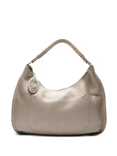 Pre-owned Fendi 1990-2000 Selleria Shoulder Bag In Gray