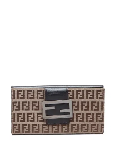 Pre-owned Fendi 1990-2000 Zucchino Long Wallet