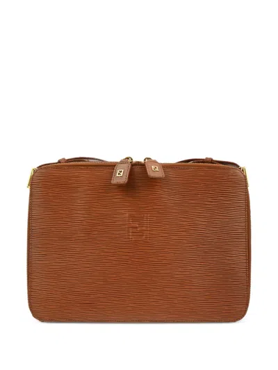 Pre-owned Fendi 1990-2000s Leather Shoulder Bag In Brown