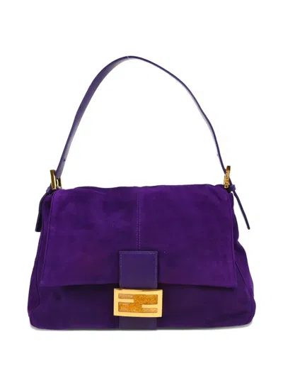 Pre-owned Fendi 1990-2000s Mamma Baguette Handbag In Purple