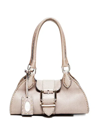 Pre-owned Fendi 1990-2000s Selleria Shoulder Bag In Gold