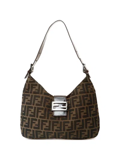 Pre-owned Fendi 1990-2000s Small Zucca Canvas Shoulder Bag In Brown