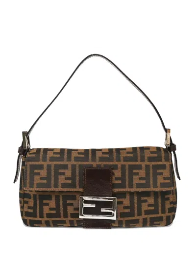 Pre-owned Fendi 1990-2000s Zucca Baguette Handbag In Brown