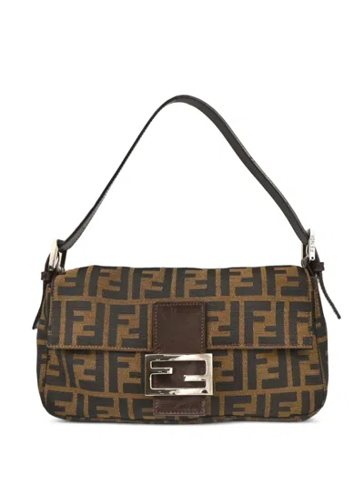 Pre-owned Fendi 1990-2000s Zucca Baguette Handbag In Brown
