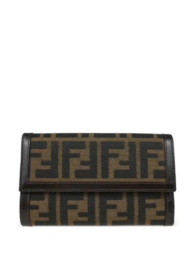 Pre-owned Fendi 1990-2000s Zucca Canvas Wallet