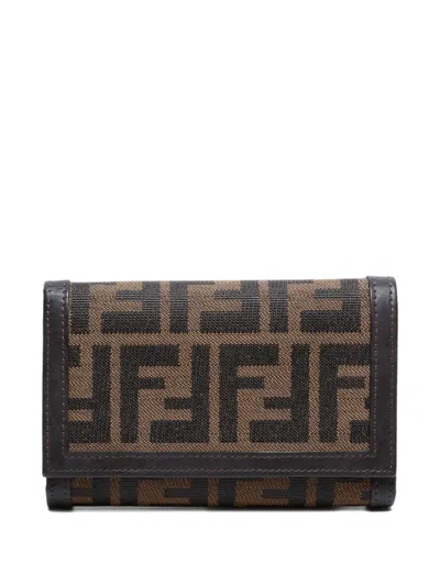 Pre-owned Fendi 1990-2000s Zucca Canvas Wallet In Brown