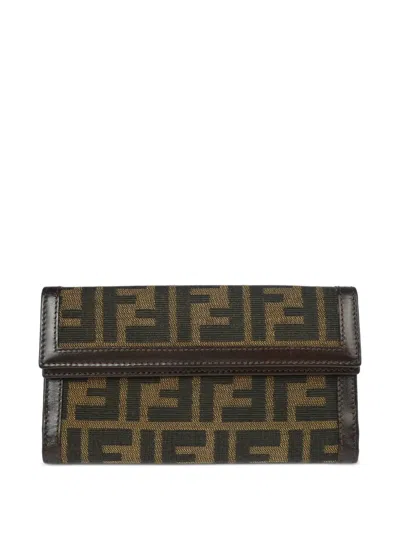 Pre-owned Fendi 1990-2000s Zucca Leather Wallet