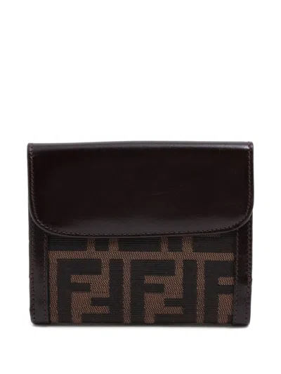 Pre-owned Fendi 1990-2000s Zucca-motif Wallet In Brown