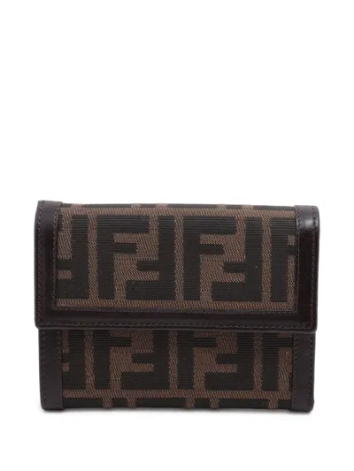 Pre-owned Fendi 1990-2000s Zucca-pattern Wallet In Brown