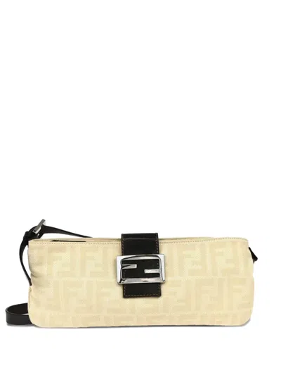 Pre-owned Fendi 1990-2000s Zucca Shoulder Bag In Neutral
