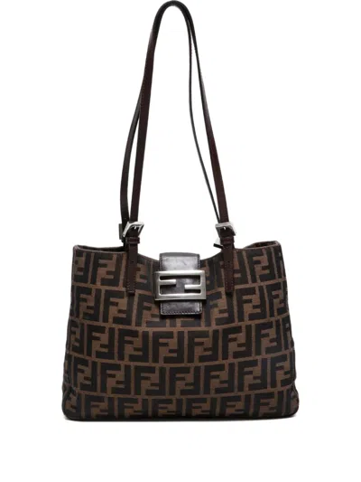 Pre-owned Fendi 1990-2000s Zucca Shoulder Bag In Brown