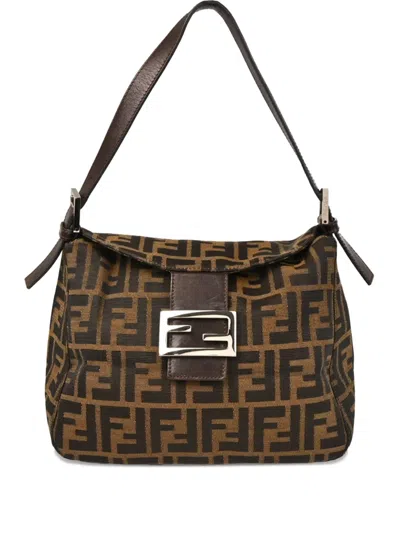 Pre-owned Fendi 1990-2000s Zucca Shoulder Bag In Brown