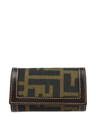 Pre-owned Fendi 1990-2000s Zucca Six-hook Key Case In Blue