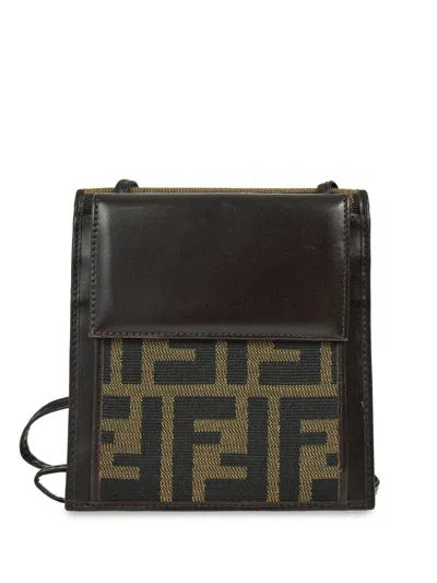 Pre-owned Fendi 1990-2000s Zucca Strap Wallet In Brown