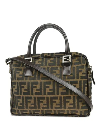 Pre-owned Fendi 1990-2000s Zucca Two-way Handbag In Black