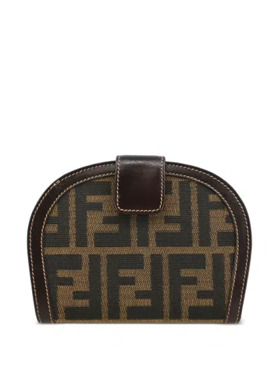 Pre-owned Fendi 1990-2000s Zucca Wallet In Brown