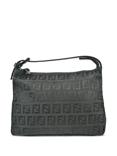 Pre-owned Fendi 1990-2000s Zucchino Handbag In Black