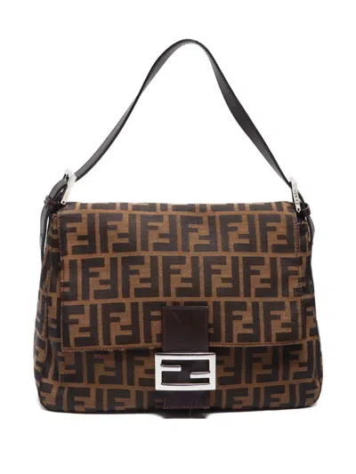 Pre-owned Fendi 1990-2010 Mamma Baguette Shoulder Bag In 褐色