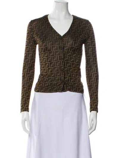 Pre-owned Fendi 1990's Jeans Sweater In Brown