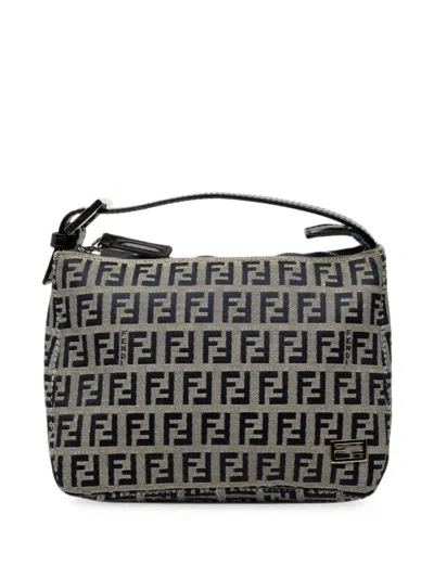 Pre-owned Fendi 1990-2000 Zucchino Canvas Handbag In Grey