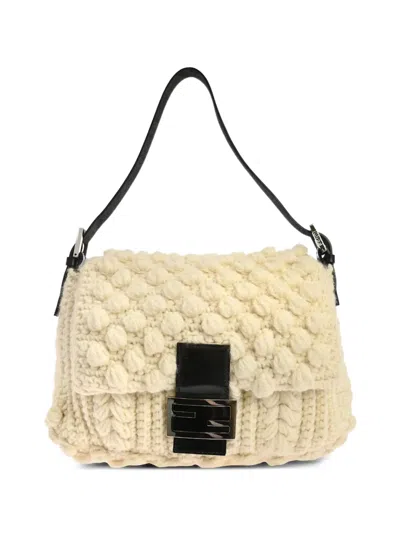 Pre-owned Fendi 1990-2000s Mamma Baguette Shoulder Bag In Neutral