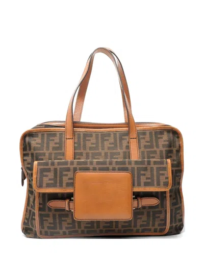 Pre-owned Fendi 1990-2000s Zucca Handbag In Brown