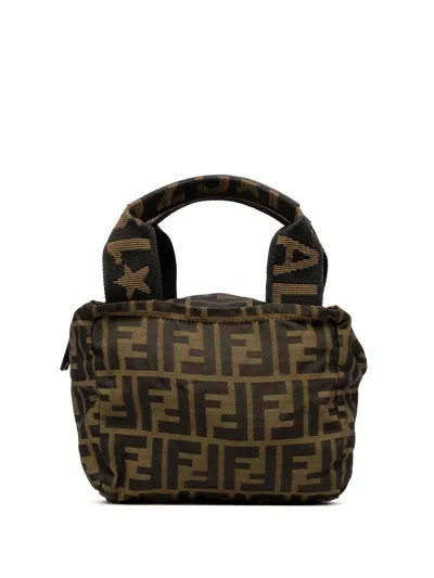 Pre-owned Fendi 1990-2010 Mini Zucca Canvas Handbag In Brown