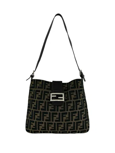 Pre-owned Fendi 1990-2010 Zucca Canvas Shoulder Bag In Brown
