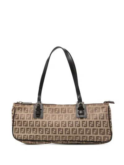 Pre-owned Fendi 1990-2010 Zucchino Canvas Handbag In Neutral