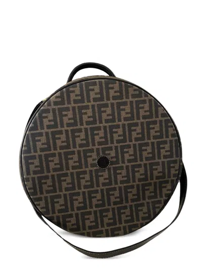 Pre-owned Fendi 1990s Zucca Canvas Shoulder Bag In Brown