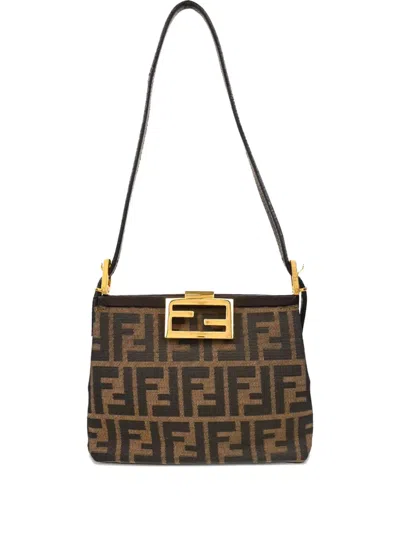 Pre-owned Fendi 1990s Zucca-pattern Shoulder Bag In Brown