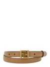 Fendi Cappuccino Coloured Leather Ff Belt Women