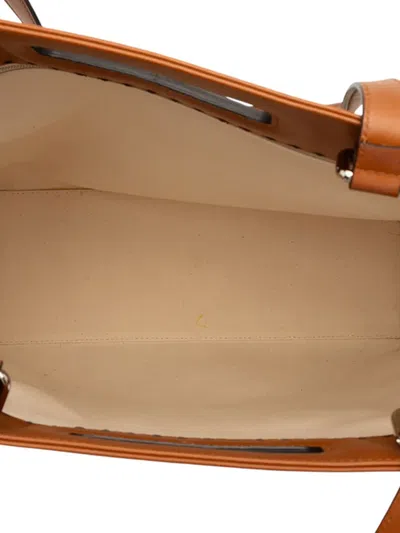 Pre-owned Fendi 2000-2010 Bicolor Canvas And Leather Sunshine Shopper Tote Bag In Brown