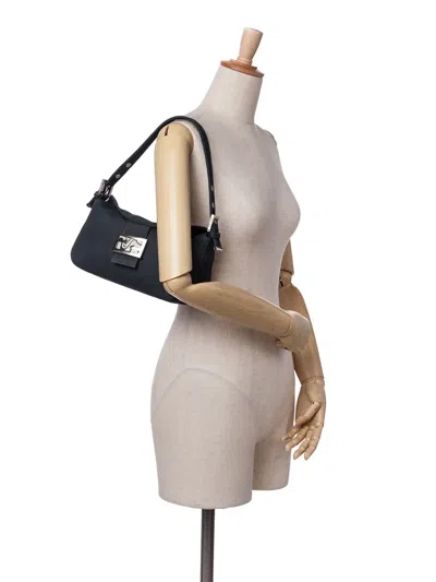 Pre-owned Fendi 2000-2010 Canvas Ff Marble Double Flap Shoulder Bag