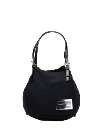 Pre-owned Fendi 2000-2010 Jersey Ff Handbag In Black