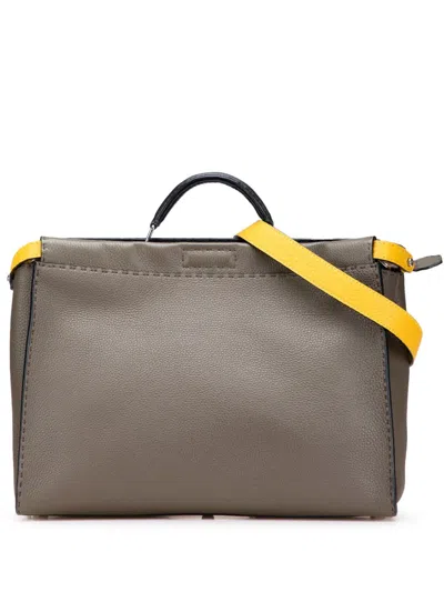 Pre-owned Fendi 2000-2010 Large Selleria Peekaboo Iconic Satchel In Brown