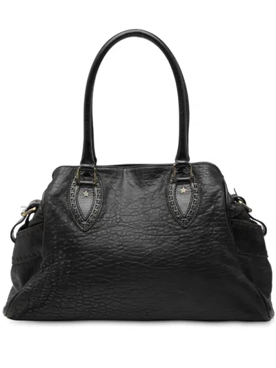 Pre-owned Fendi 2000-2010 Leather Etniko Du Jour Handbag In Black