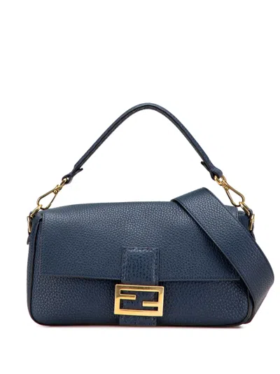 Pre-owned Fendi 2000-2010 Leather Selleria Baguette Satchel