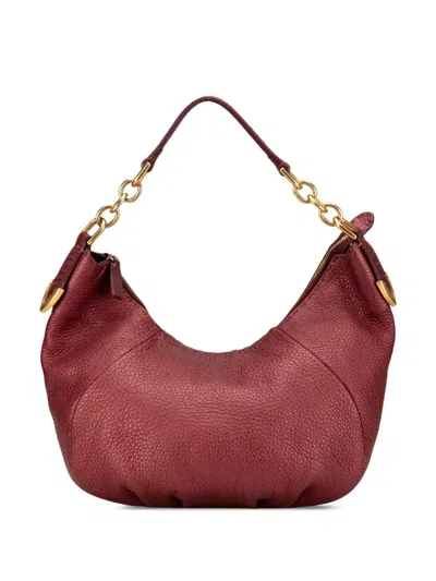 Pre-owned Fendi 2000-2010 Leather Selleria Hobo Shoulder Bag In Red