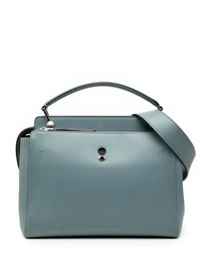 Pre-owned Fendi 2000-2010 Medium Leather Dotcom Satchel In Blue