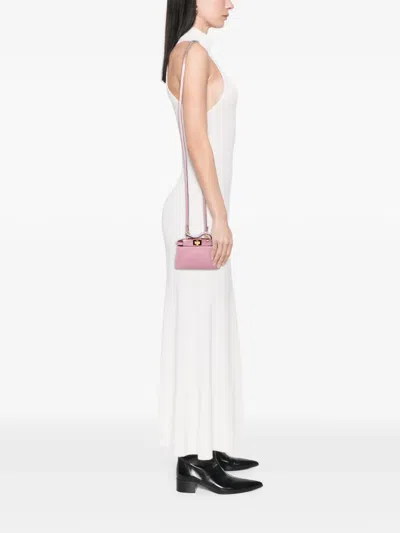 Pre-owned Fendi 2000-2010 Micro Leather Peekaboo Satchel In Pink