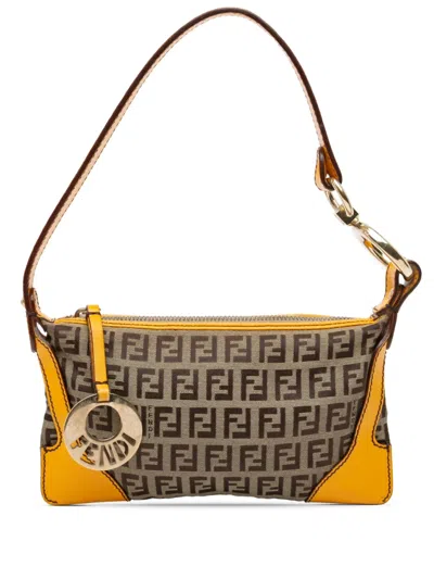 Pre-owned Fendi 2000-2010 Mini Zucchino Canvas Chef Shoulder Bag