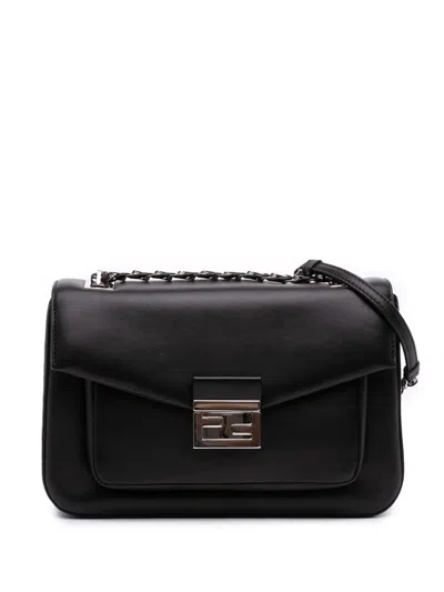Pre-owned Fendi 2000-2010 Nappa Be Baguette Crossbody Bag In Black