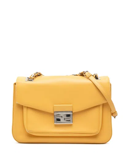 Pre-owned Fendi 2000-2010 Nappa Be Baguette Crossbody Bag In Yellow