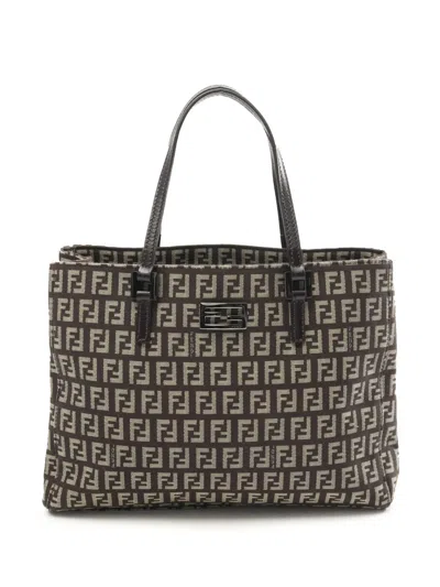 Pre-owned Fendi 2000-2010 Small Zucchino Canvas Tote Bag