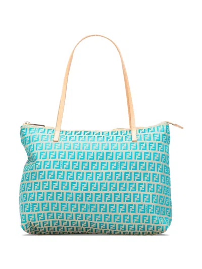 Pre-owned Fendi 2000-2010 Small Zucchino Canvas Tote Bag In Brown